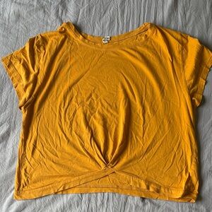 Casual Mustard Yellow Women's Crop Top